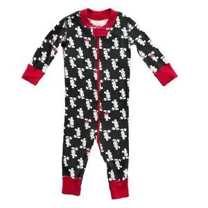Hanna Andersson Disney Mickey Mouse Pajama One Piece Size 9-12M 70cm Black Red