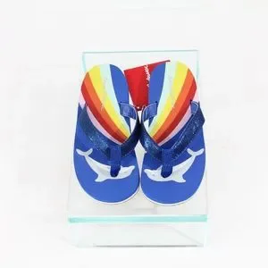 Hanna Andersson Flip Flops Sz 11 NEW Kids Rainbow Sandals Dolphin Girls