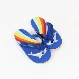 Hanna Andersson Flip Flops sz 11 NEW Kids Rainbow Sandals Dolphin girls