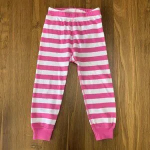 HANNA ANDERSSON Girls Long John Pajamas Size 3 3T 90 Organic PJs Pink Stripes