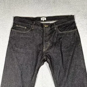 Hart N Dagger Jeans Mens 38x35 Black Straight Fit Denim Button Fly‎ Made In USA