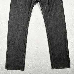 Hart N Dagger Jeans Mens 38x35 Black Straight Fit Denim Button Fly‎ Made In USA