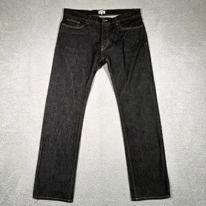 Hart n Dagger Jeans Mens 38x35 Black Straight Fit Denim Button Fly‎ Made in USA