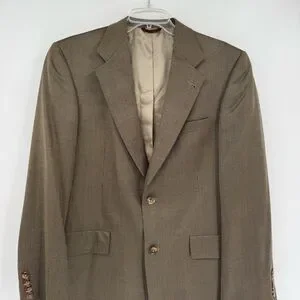 Hart Schaffner Marx Mens Size 38R Wool Blazer Sport Coat Suit Jacket Green/gold