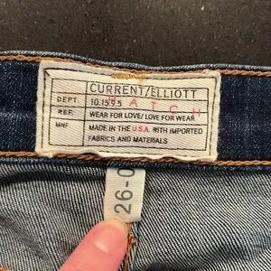 Hatch X Current Elliot Maternity Stiletto Townie Jeans SZ 26