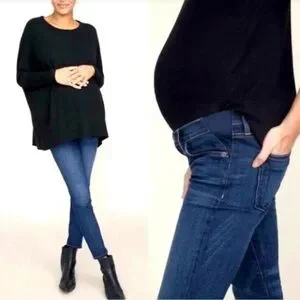 Hatch x Current Elliot Maternity Stiletto Townie Jeans SZ 26