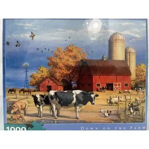 Hautman Brothers DOWN ON THE FARM Buffalo Games 1000 Piece Jigsaw Puzzle Animals