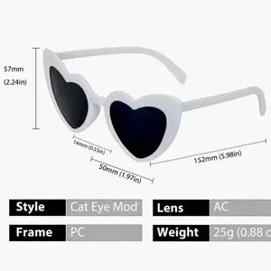 Heart-Shaped Cat Eye Sunglasses