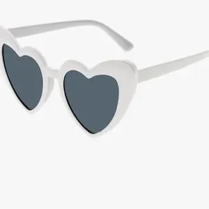 Heart-Shaped White Sunglasses new