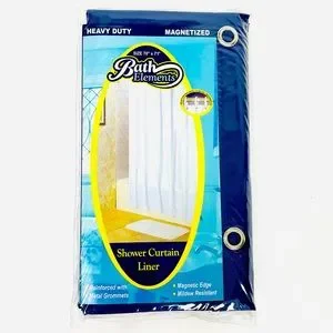 Heavy Duty Magnetized Navy Blue Shower Curtain Liner 70x71