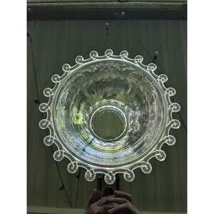 Heisey Lariat SilverOverlay “The Classic Butterfly” Vtg Glass Mayonnaise 7" Bowl