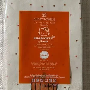 HELLO KITTY 32 Beige Orange Guest Paper Towel Napkins Fall Harvest Pumpkin Print