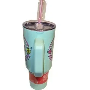 Hello Kitty 40 Oz Stainless Steel Tumbler Lime Green With Lid And Straw