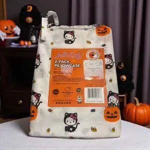 Hello Kitty Halloween Set Of 2 Standard Pillowcases - Pumpkin Witch & Skeleton