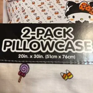 Hello Kitty Halloween Set Of 2 Standard Pillowcases - Pumpkin Witch & Skeleton