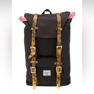 Herschel Tortoiseshell Strap Black Canvas All American Backpack Bag