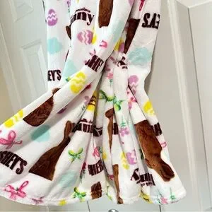Hershey's Easter Bunny Oversized Plush Throw Blanket 60” X 70”