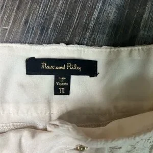 High Waist Cream Lace Shorts With Floral Design