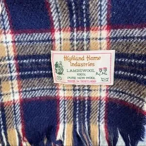 Highland Home Industries Lambswool Vintage Plaid Scarf Men