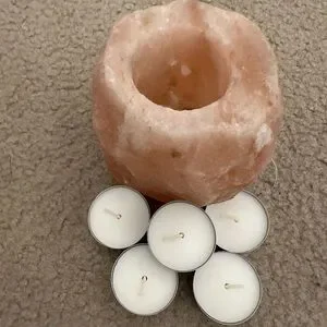 Himalayan Salt Candle Holder With 5 Tealight Candles Included