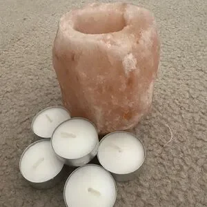 Himalayan Salt Candle Holder with 5 Tealight Candles Included