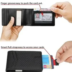 HIMI Men's Wallet Black Leather Bifold - NWOT