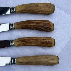 Hoffritz Antler Stag Handle Steak Knives Vintage Set Of 4 Made‎ In England Deer