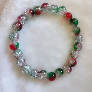 Holiday Glass bead bracelet