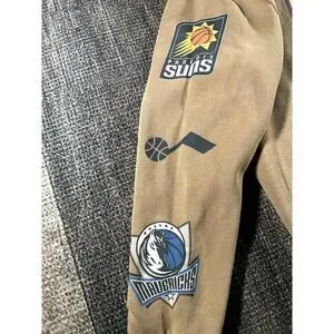 Hollister Nba Pullover Hoodie Small Team Logos Basketball Graphic Brown Unisex