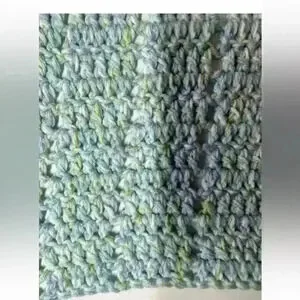 Homemade Baby Blanket Blue -2 Piece 28 1/2” X 30” And 26” X 28 1/2”