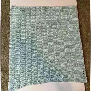 Homemade Baby Blanket Blue -2 Piece 28 1/2” X 30” And 26” X 28 1/2”