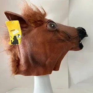Horse Latex Mask Brown Horse Mask Halloween Mask