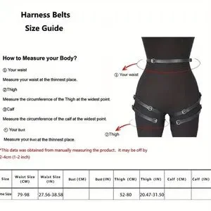 HOT Leather Black Harness Garter Belt Straps