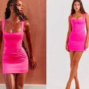 House of CB Enya Fuchsia Corset Mini Dress Size Large