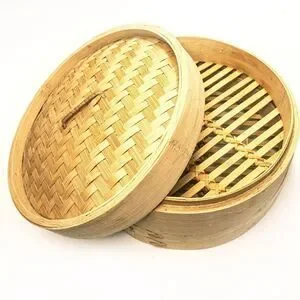 Household 2-Tier Bamboo Food Steamer: Healthy Vegetables Dumplings Dim Sum