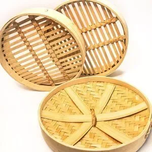 Household 2-Tier Bamboo Food Steamer: Healthy Vegetables Dumplings Dim Sum
