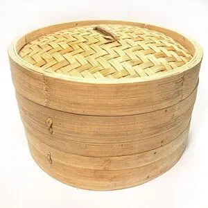 Household 2-Tier Bamboo Food Steamer: Healthy Vegetables Dumplings Dim Sum