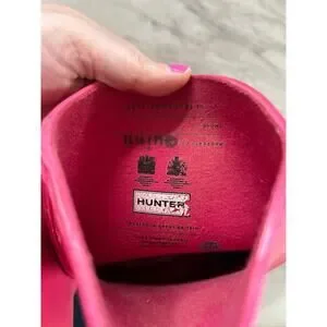 Hunter Hot Pink Rubber Rain Boots US Boy 1/Girl 2