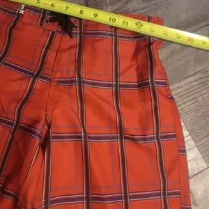 Hurley Boys Size 25 Red Plaid Shorts