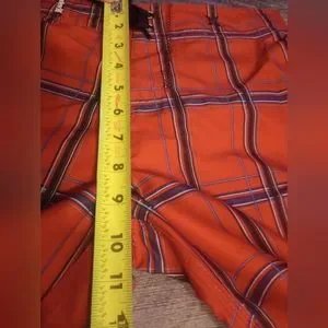 Hurley Boys Size 25 Red Plaid Shorts