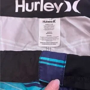 Hurley Men’s Swim Trunks – Size 30 – Multi-Color Blue