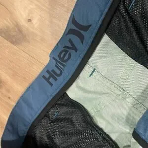 Hurley Mens Size 38 Blue Flat Front Lightweight Shorts Performance Hybrid Walk