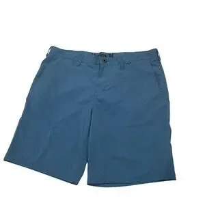 Hurley Mens Size 38 Blue Flat Front Lightweight Shorts Performance Hybrid Walk