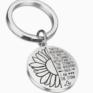I AM THE STORM Sunflower Stainless Steel Keychain