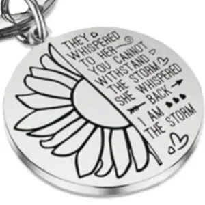 I AM THE STORM Sunflower Stainless Steel Keychain