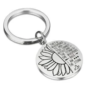 I AM THE STORM Sunflower Stainless Steel Keychain