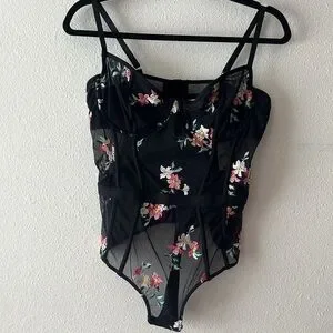 I.N.C. INTERNATIONAL CONCEPTS Women's Floral Lace Lingerie Bodysuit