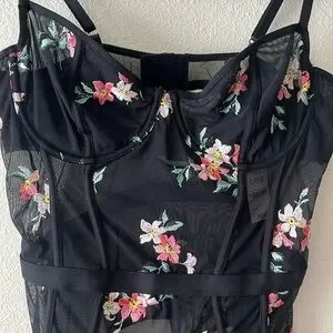 I.N.C. INTERNATIONAL CONCEPTS Women's Floral Lace Lingerie Bodysuit