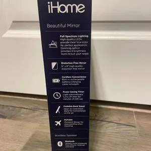 IHome Bluetooth Wireless Speaker Portable Mirror