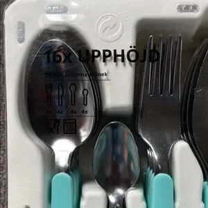 IKEA UPPHÖJD Cutlery Set With Turquoise Handles
